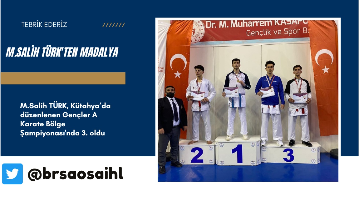 Gençler A Karate Bölge Şampiyonası'nda Salih Türk Madalya Kazandı